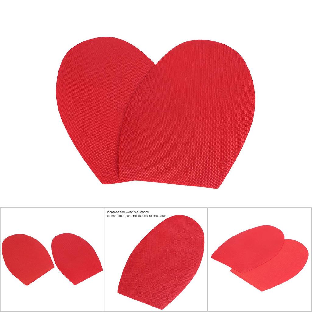 1 Pair Shoes Repair Rubber Soles Wear Resistant Rubber Heels Anti Slip Outsoles (Red)