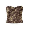 European and American sexy babes retro YK striped tube top T-shirt women's suspender vest short shirt off-the-shoulder sleeveless top