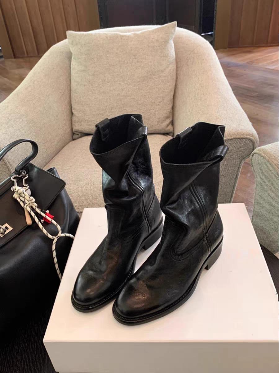 

Burke Highway~ V-mouth Western Boots Thick Heel Short Boots Women s 2024 Autumn New Fashion Skinny Sleeve Desert Boots 35 чёрный