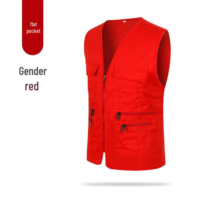 Custom Logo Multi-Pocket Reflective Safety Vest for Photography, Volunteers, and Construction