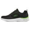 Skech-Air Dynamight Comfortable Soft Sole Fabric Low-Top Casual Running Shoes Men Sneakers Black Green 232292-BKLM