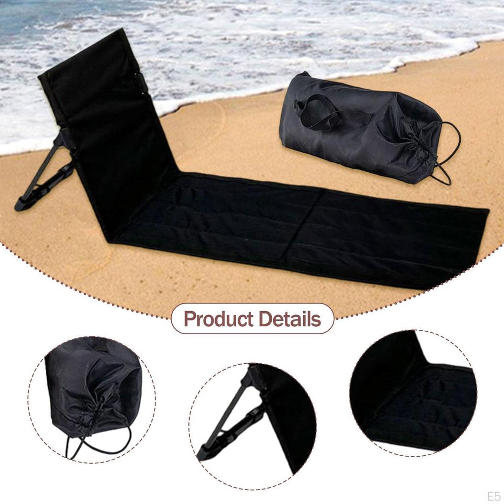 Beach Chair Lounge Mat with Back Support And Carrying Bag for Travel Relaxation