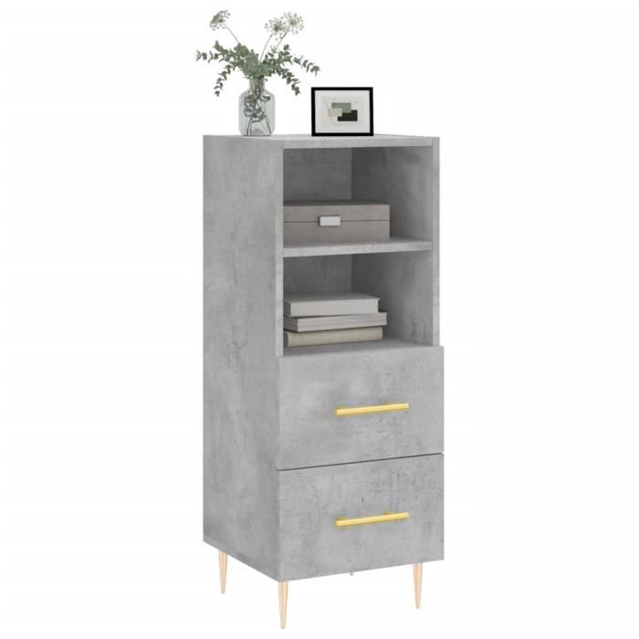 VidaXL Buffet Gris béton 34,5x34x90 cm Bois d'ingénierie 828656