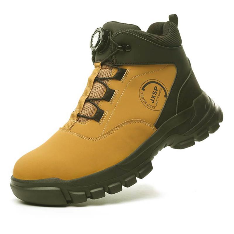 rotating button safety shoes anti smash steel toe work boots industrial construction puncture proof autumn winter work shoes