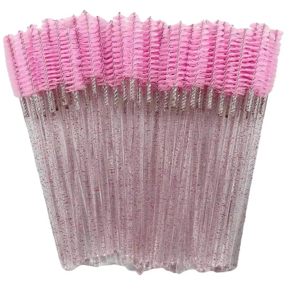Wholesale 50pcs Disposable EyelashBrushes ExtensionCrystal Eyebrow Brush Mascara Wand Eye Lashes Cosmetic Tool Set Makeup Beauty