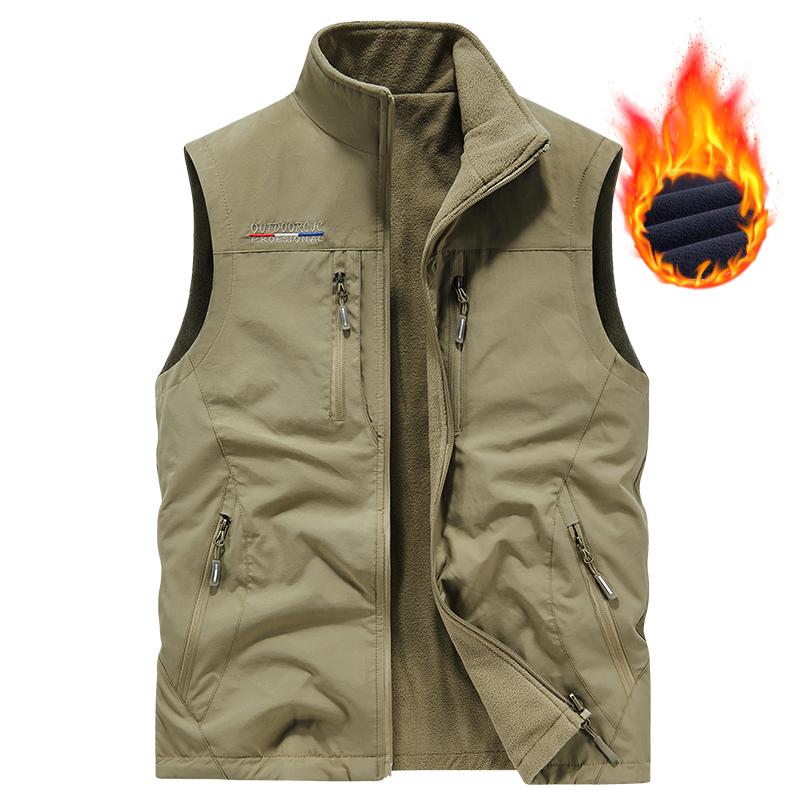 Gilet da Uomo Autunnale e Invernale Largo Taglia Grande Velluto di Agnello Double-face Casual Trendy Velluto Giacca Calda