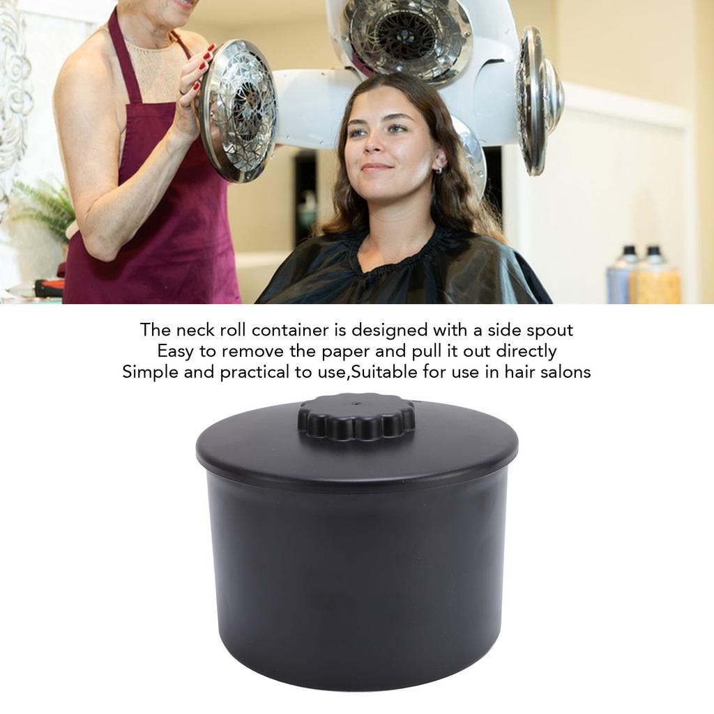 Neck Strips Dispenser Barber Neck Paper Roll Holder Disposable Scarf Paper Container for Hair Salon Black