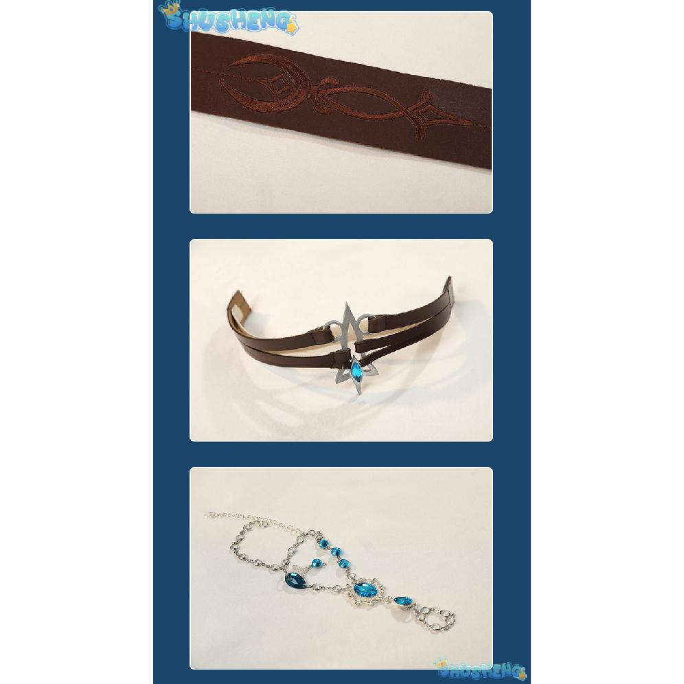 Game Nu:Carnival Edmond Cosplay Costume Neck Embroidery White Greek Style Dress Roleplay Outfit for Women or Men