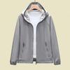Women's Spring and Summer Solid Color Hooded Zipper Jacket Loose Casual Windbreaker Jacket