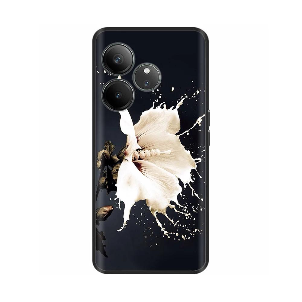 For Realme GT 6 GT 6T Case Black Silicone Luxury Bumper Cute Soft TPU Phone Cases For Realme GT6 5G Cover Shells Coque 6.78''