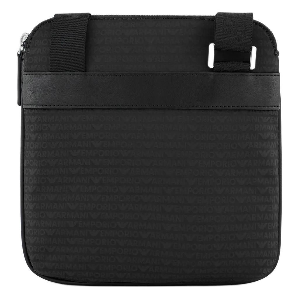 Emporio Armani Logo Zip Closure Nylon Shoulder Crossbody Bag Men Bags Black Y4M425-YQ76E-81073