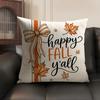 Fall Thanksgiving Maple Leaf Cushion Cover Linen Organic Fabric DoubleSided Printing Sofa Breathable Home Decor Pillow Case