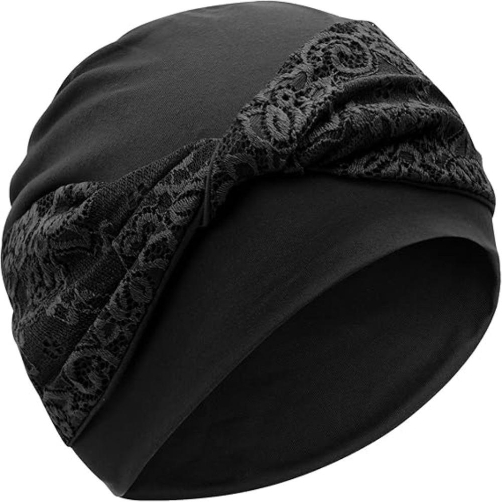 

Breathable Chemo Headwear Elastic Hijab Cap Trendy Headscarf Hat for Women чёрный