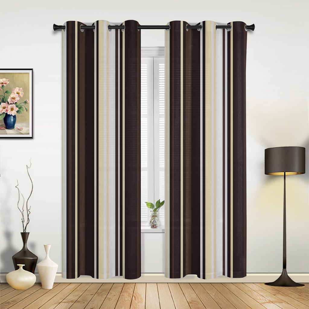 Orange Stripes Geometric Abstract Curtains for Bedroom Living Room Drapes Kitchen Children's Room Window Curtain Home Decor