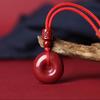 Hongchu Crystal Cinnabar Peace Pendant for Men and Women, High-content Purple Gold Sand Genuine Cinnabar Jewelry