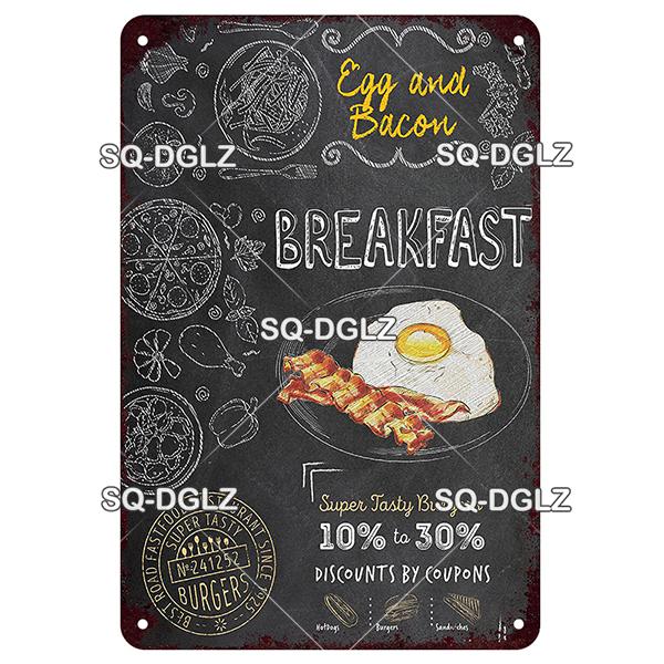 SQDGLZ Vintage Pizza Delicious Food Metal Sign Tin Sign Plate Home Bar Door Wall Decor Sticker Decoration Plaque Poster Gift