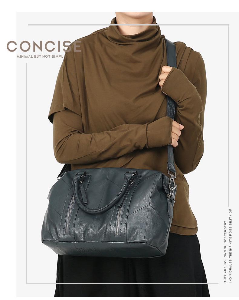 Women's Top Grain Cowhide Summer Tote: European & American Style, Large Capacity, Handbag & Crossbody.
