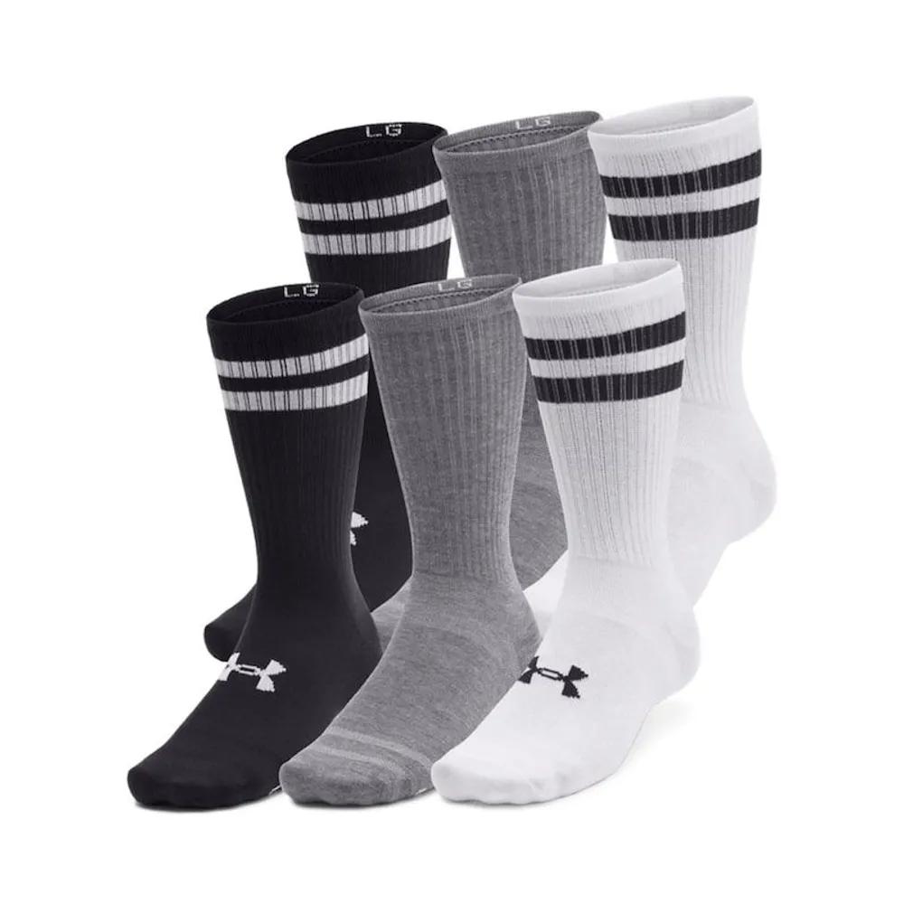 UNDER ARMOUR Unisex Essential Crew Socks 6 Pairs 1387058-101 L