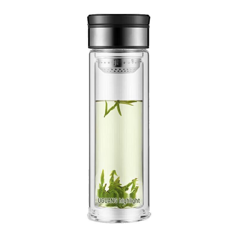 FUGUANG G1707 Portable Double Wall Glass Water Bottle