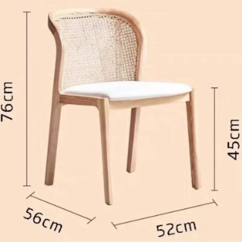 Solid Wood Nordic Design Dining Chair Rattan Backrest Can Be Used As A Home Medieval Leisure Chair Makeup Stool Or Dining Chair