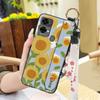 Oil Painting Phone Holder Phone Case For Oukitel C33 Back Cover Anti-dust Protective Anti-knock Lanyard Silicone Flower