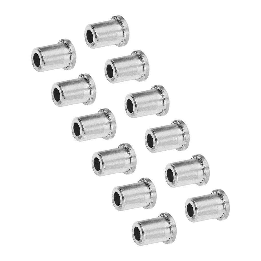 12PCS Guitar Through Body Ferrules Replacement Metal String Bushing for Electric Guitar