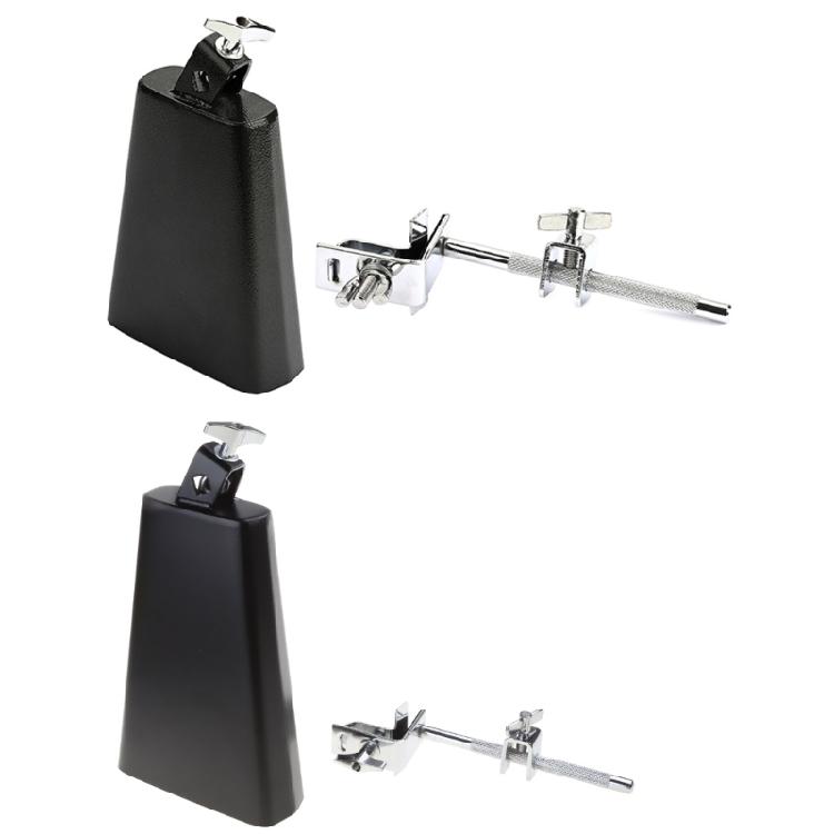 Metal Cowbell & Mount Holder Kit Hoop Mounted Cowbell Clamp Drum Hardware