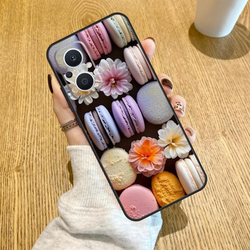 

Dessert ice Cream Macaron Food Funda For OPPO Reno 14 F 10 11 12 13 Pro 13F 12F 11F 7 8 Lite OPPO Find X6 X5 X8 X9 Pro Case OPPO Reno11 F