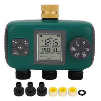 Temporizador de Aspersor de 3 Saídas Porta de Latão À Prova d'Água Visor LCD Temporizador de Rega Controlador de Irrigação