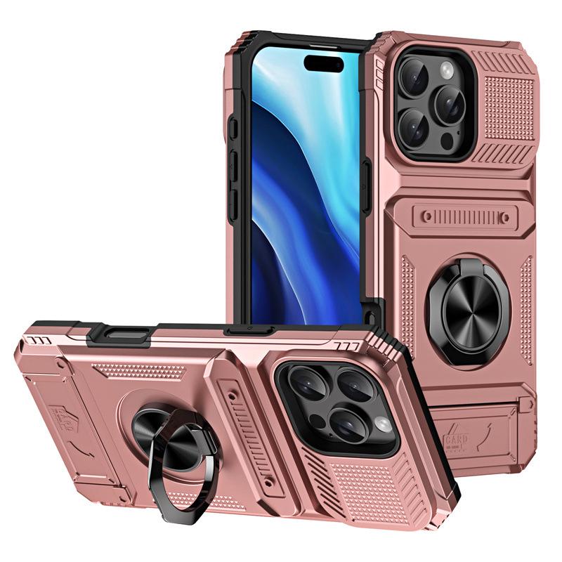 Bracket Card Slot iPhone 17 Pro Max Case, Compatible with Apple 17/16, Drop-Proof Design, Ideal for Cross-Border and Foreign Trade.