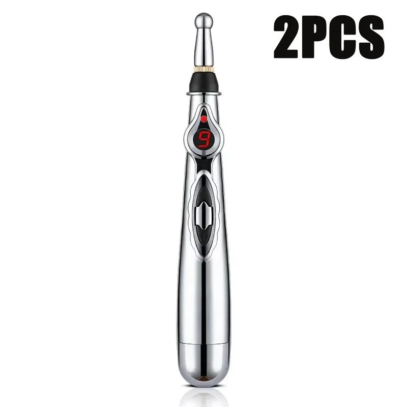 3 in 1 Electronic Acupuncture Pen Set with 3 Massage Heads for Muscle Joint Back Pain Relief Without Battery