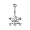 Skull Design Inlaid Zircon Belly Button Rings Y2K Hypoallergenic Durable Navel Piercing Jewelry for Girls All Occasions