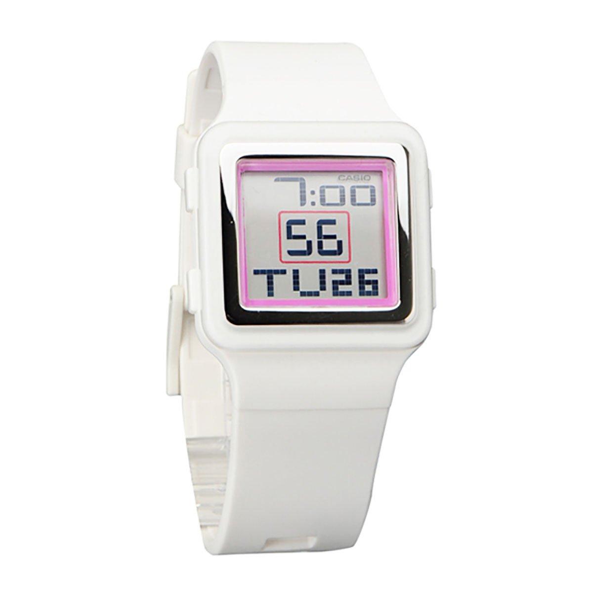 

Casio Digital Poptone White Resin Gray Dial Women s Watch #LDF20-7AV