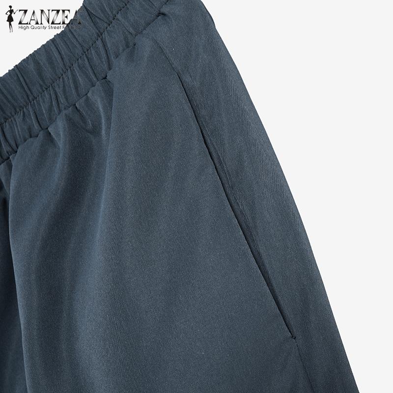 ZANZEA Women Print Shirts and Pants Casual Two Piece Suit Sets