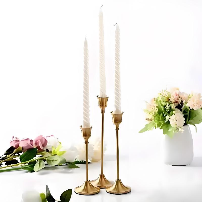 European Style Exquisite Metal Candlestick Elegant Rustproof Candle Stand for Wedding Table Home Dinner Decor
