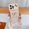 Portafoglio a Tracolla con Fiocco 3D Custodia per Telefono Per iPhone 16 15 14 Plus 13 12 11 XS XR X 7 8 Pro Max Plus SE con Porta Carte Cordino