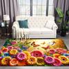 Sunflower Butterfly Flannel Door Mat Carpet, Floral Non-Slip Floor Mat Machine Washable for Kitchen Living Room Bathroom Decor