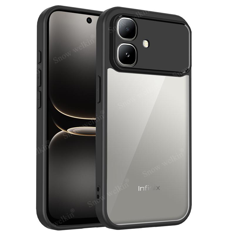 

Transparent Silicone Case For Infinix Smart 20 Smart20 4G PC Back TPU Bumper Shockproof Clear Phone Cases Cover Infinix Smart 20 4G чёрный