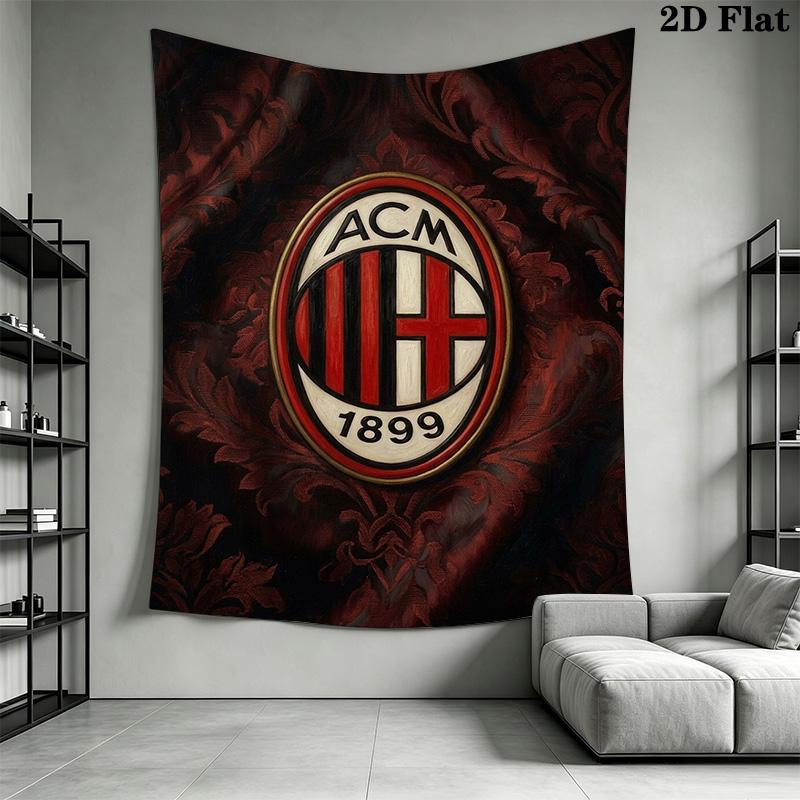 Ac Milan Crest Emblem Threepiece Set 1 Duvet Cover 2 Pillowcase Without Core Bedding Set Duvet Cover And Pillowcase Soft And Comfortable
