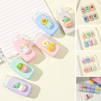 6 Stuks Schattige Correctietape voor Studenten Draagbare Mini Whiteout Roller Cartoon Vlotte Niet-Brekende Tape voor Schoolkantoorartikelen