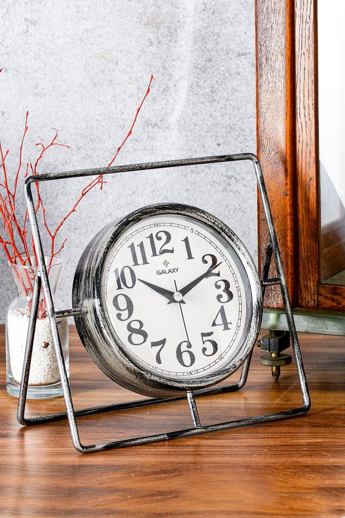 Buy MUYIKA Metallo Decorative Metal Table Clock with Silent Mechanism ...