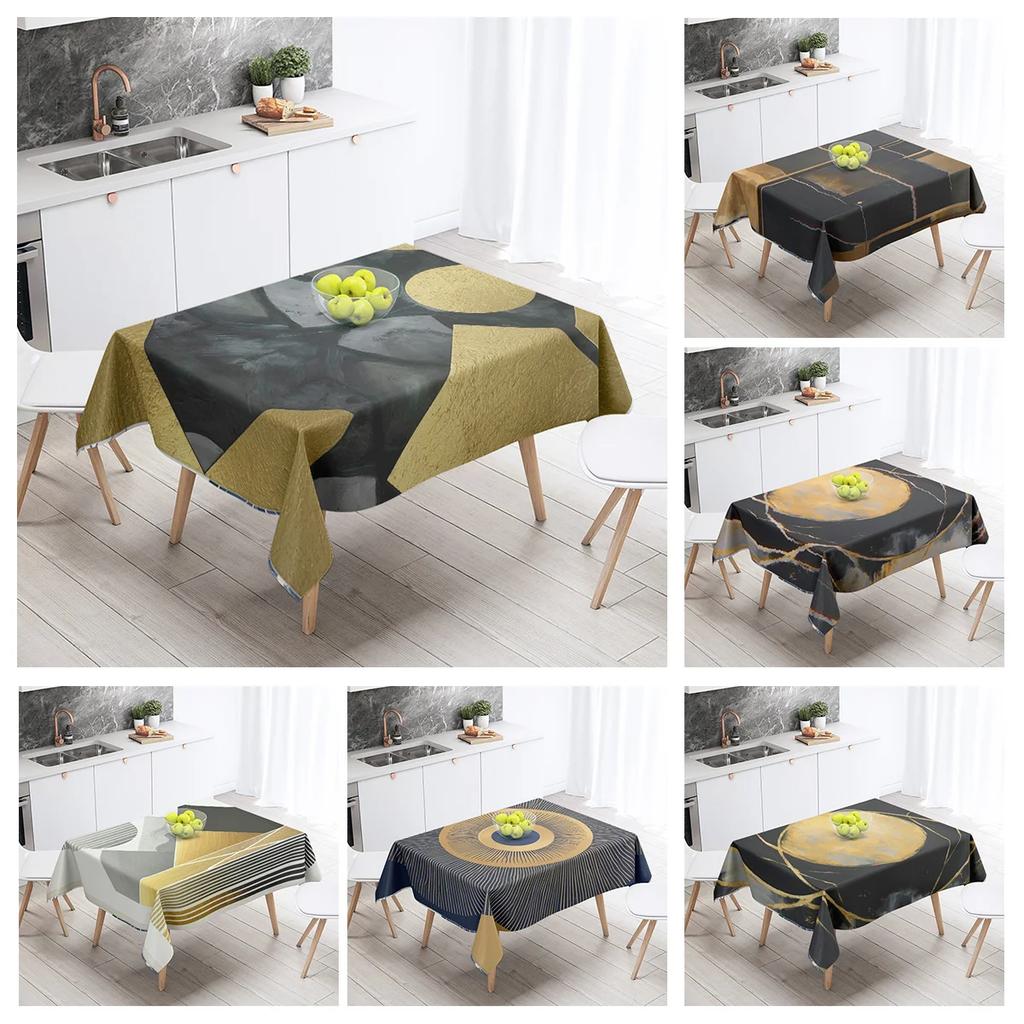 Nordic Minimalist Geometric Tablecloth Machine Washable Ins Style Dining Tablecloth Household Living Room Decorative