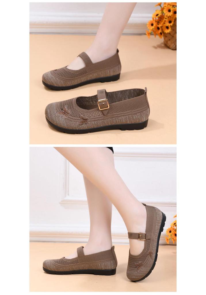 2026 Summer Women's Slip-On Old Beijing Style Non-Slip Comfortable Flat Shoes for Middle-Aged and Elderly Moms