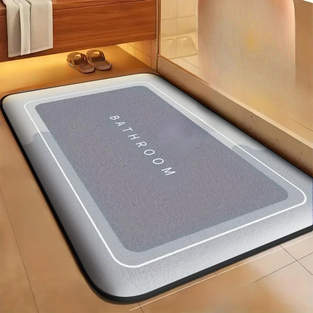 

Square flannel bathroom non-slip foot mat toilet dirt-resistant mat furry shower room absorbent mat door mat 400MMx600MM світло-сірий колір