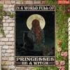 Vintage Metal Tin Signs for Home Bar Garden Bathroom - Princess Witch Cat Designs for Girls, Yard Gift