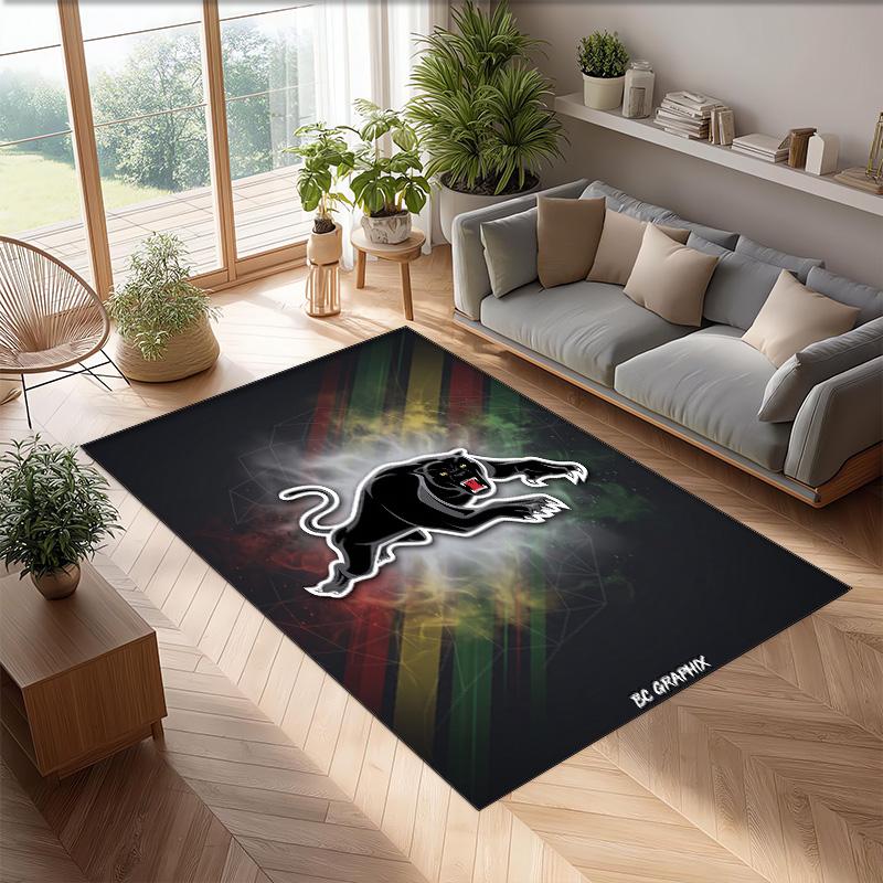 Penrith Panthers Kristall-Samt-Teppich Weich Anti?Rutschfeste Fußmatte Bequemer Wohnzimmer Schlafzimmer Dekor Teppich