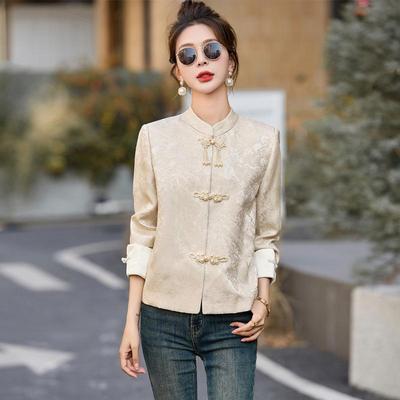 Jachetă Scurtă Slim Retro Coreeană pentru Femei cu Nasturi Chinezești - Primăvară/Toamnă RX8941