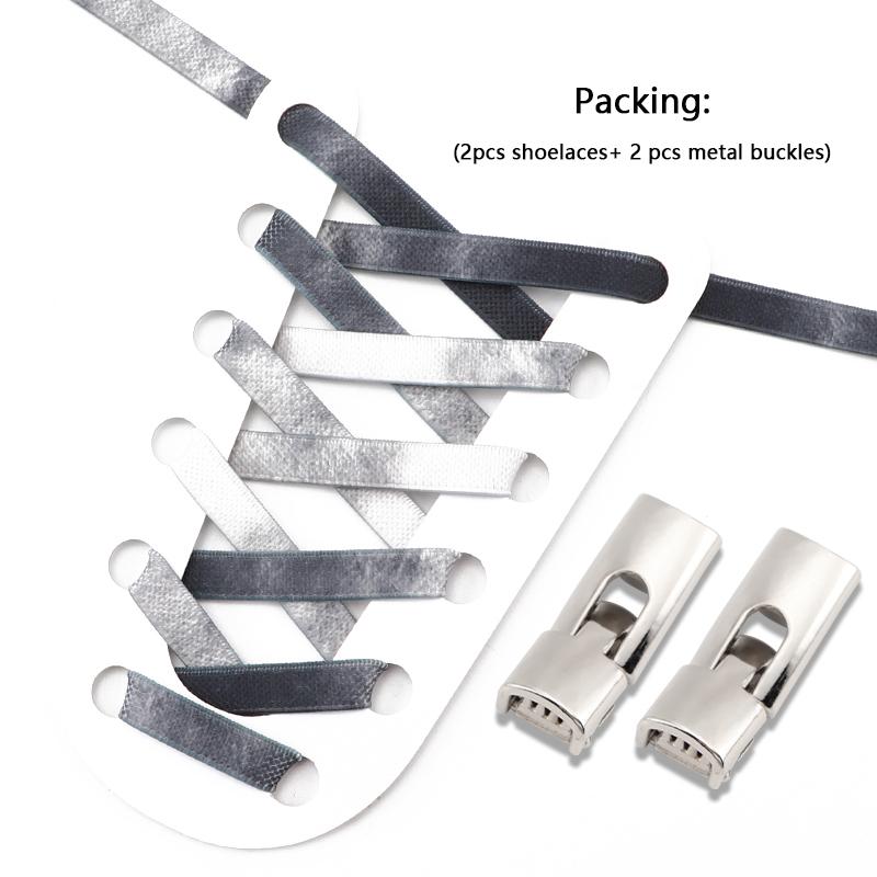 Rainbow Elastic Sneaker Laces Cross Buckle No Tie Shoelaces Adults Kids 8MM Wide Flats Rubber Running Shoelace Shoe Accessories