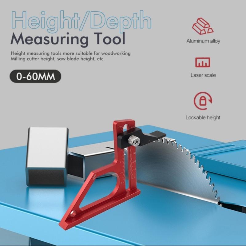 Height Gauge Depth Gauge Woodworking Tool Setting Gauge Setups Block for Table Sawer Router Table Drill