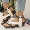 Summer New Fish Mouth Sandals Women's Fashion Rivets Large Size Rivets Wedge Sandals